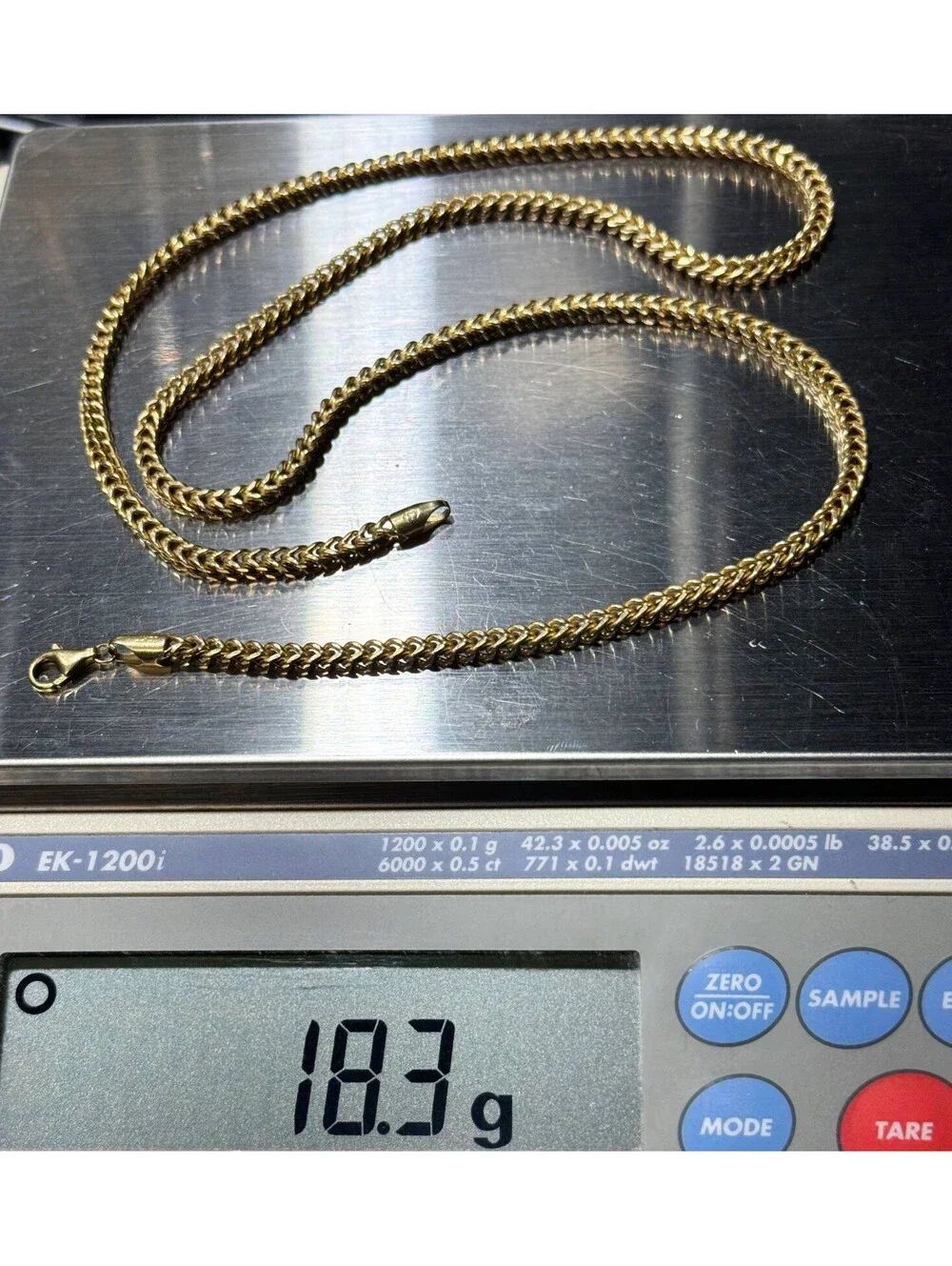Jewelry 10k Yellow Gold Franco link 26.50” Chain necklace 18.30 grams 4.00mm
